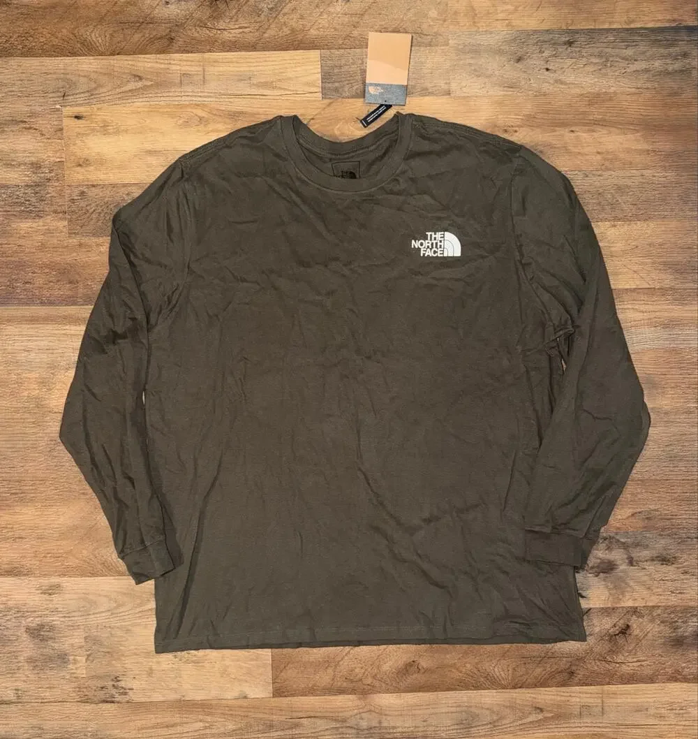 The north face men’s New long sleeve green t shirts